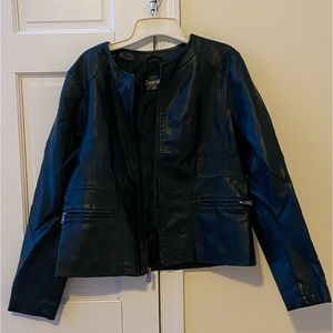 Dark Green Roz & Ali Faux Leather Jacket